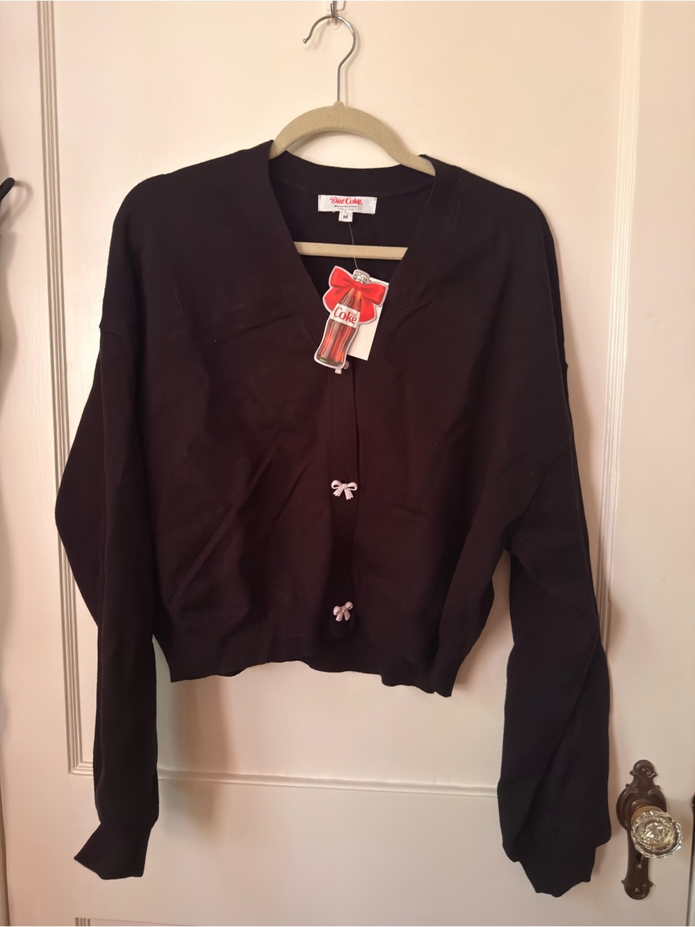 Target Black Women's Cardigan Sweater with Bow Buttons